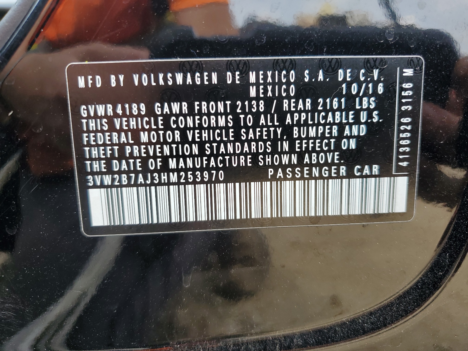 3VW2B7AJ3HM253970 2017 Volkswagen Jetta S