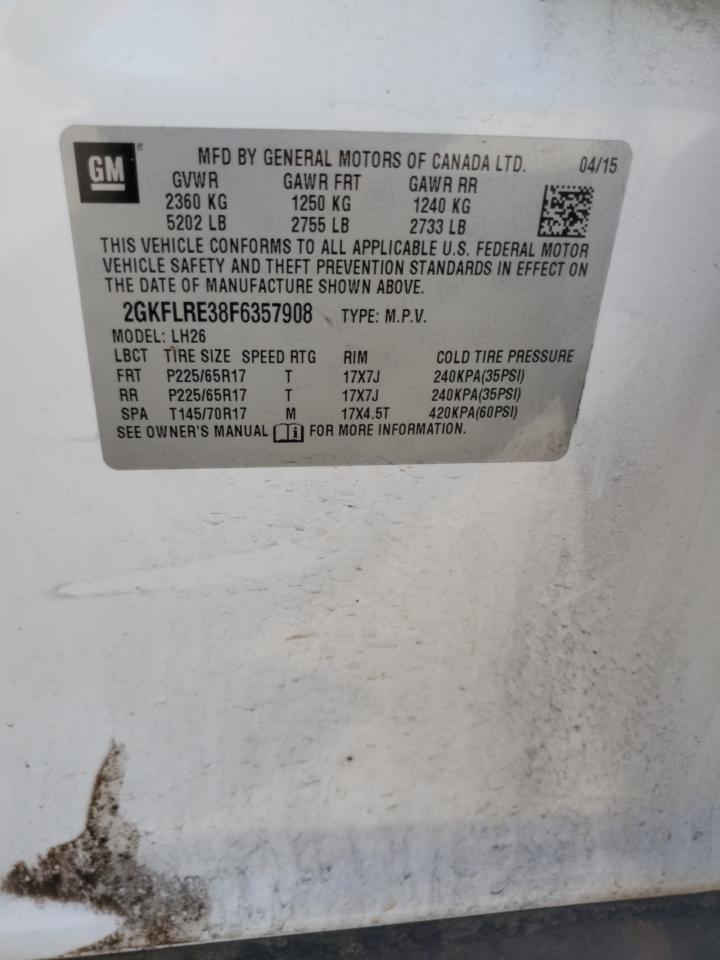 2015 GMC Terrain Sle VIN: 2GKFLRE38F6357908 Lot: 53129204