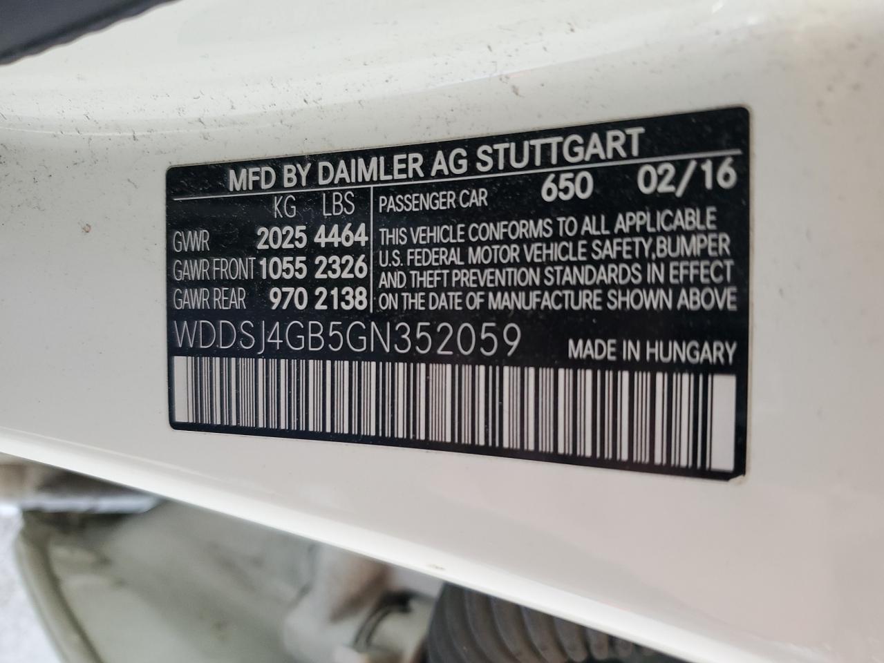 WDDSJ4GB5GN352059 2016 Mercedes-Benz Cla 250 4Matic