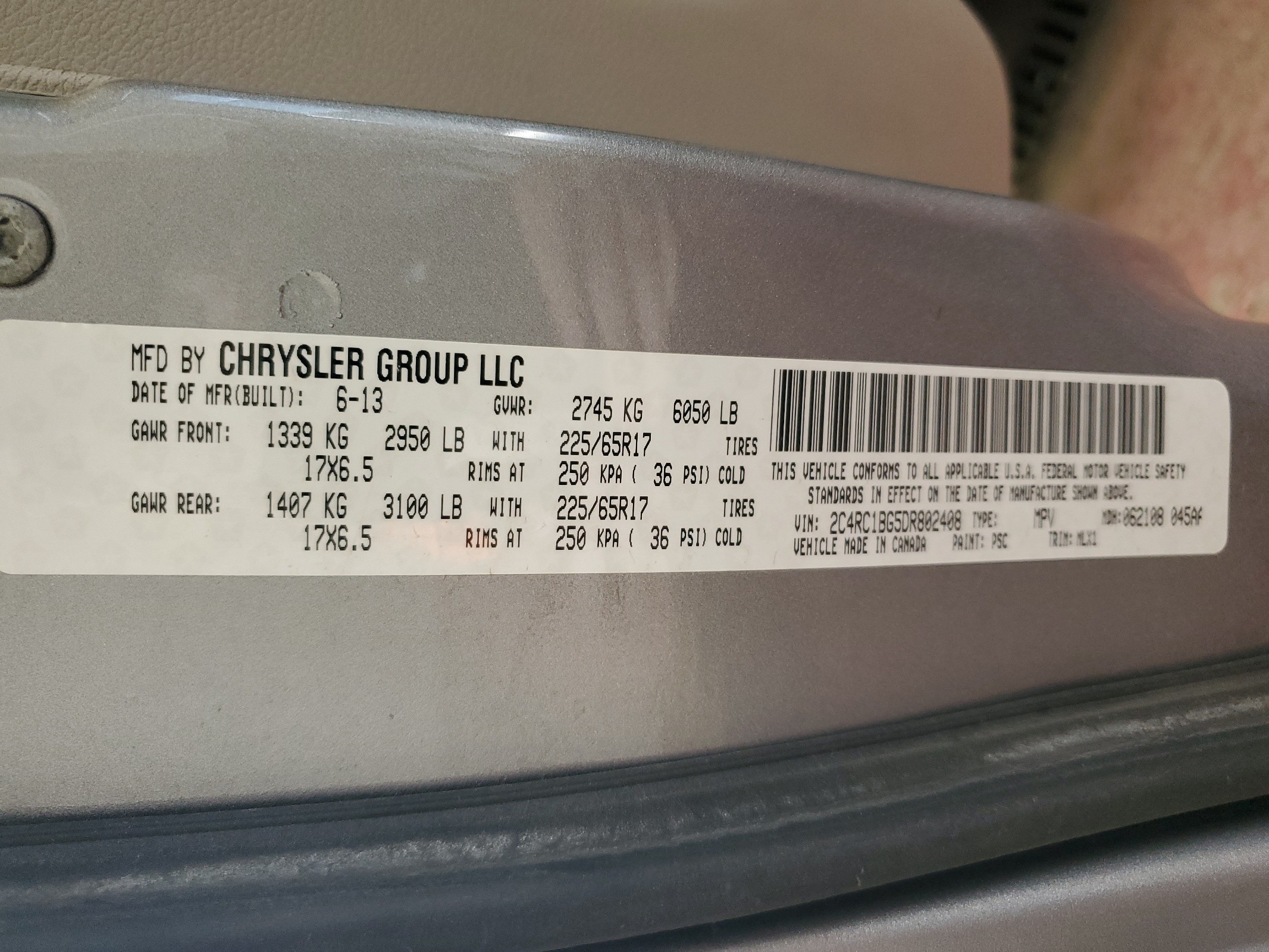 2C4RC1BG5DR802408 2013 Chrysler Town & Country Touring