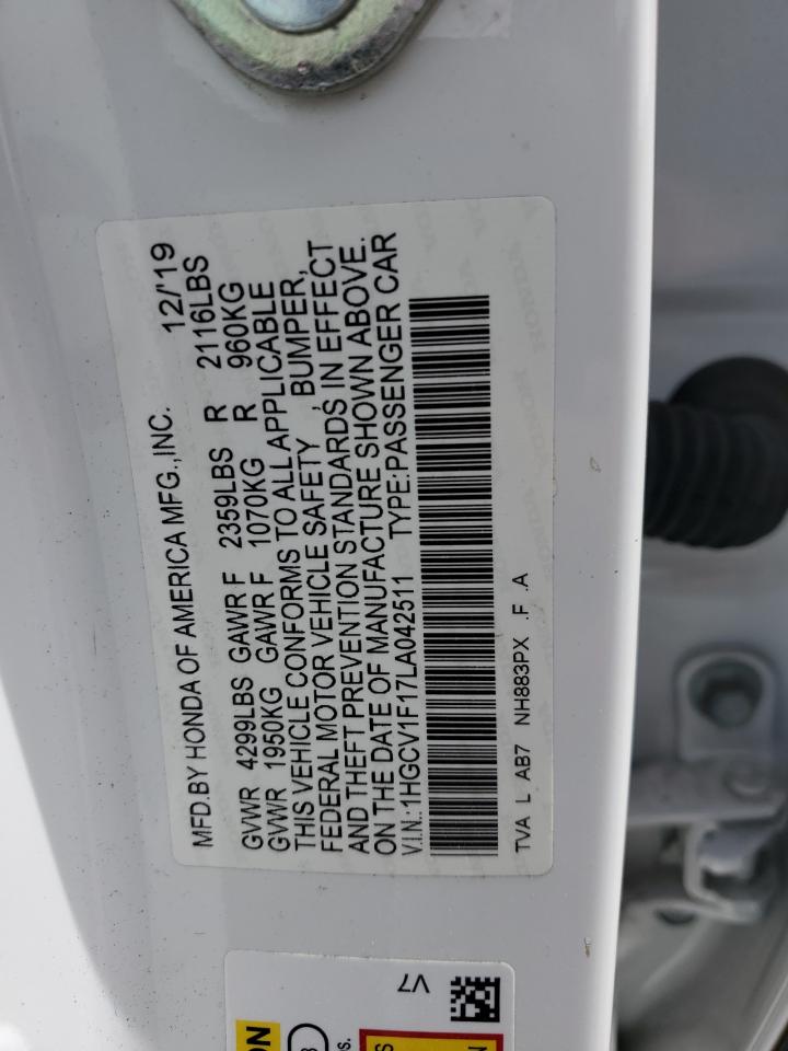 1HGCV1F17LA042511 2020 Honda Accord Lx