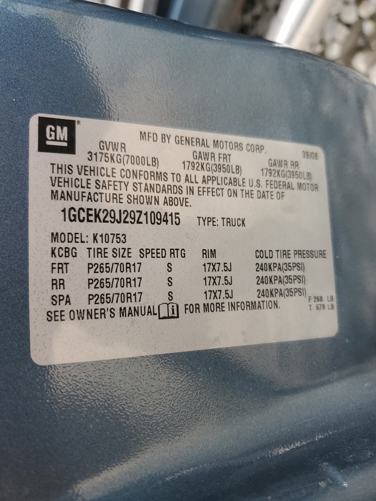 1GCEK29J29Z109415 2009 Chevrolet Silverado K1500 Lt