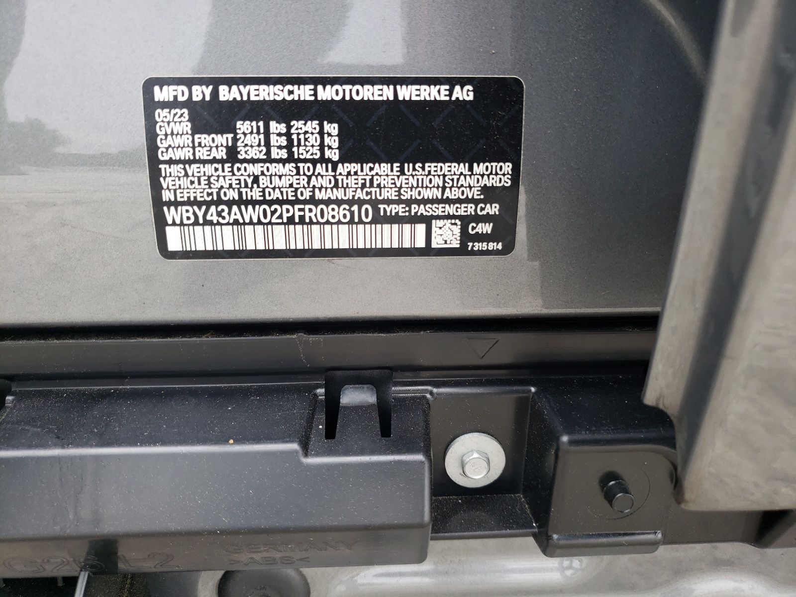 WBY43AW02PFR08610 2023 BMW I4 Edrive 35