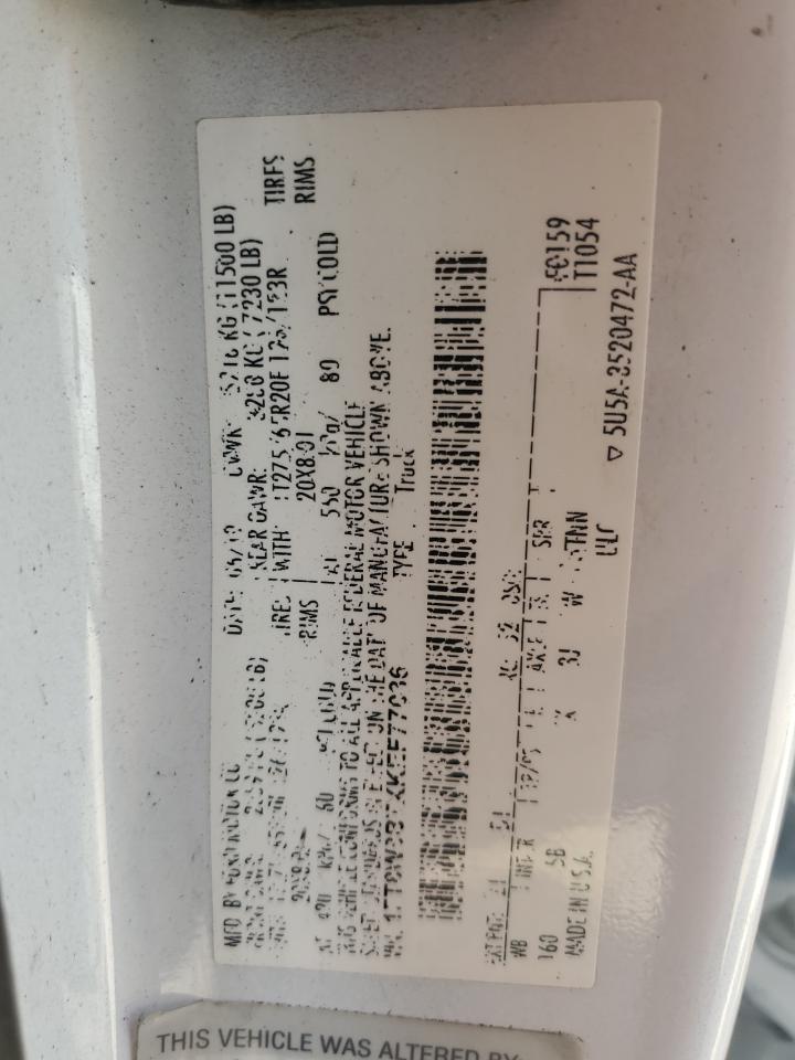 2019 Ford F350 Super Duty VIN: 1FT8W3BTXKEF77036 Lot: 55152994