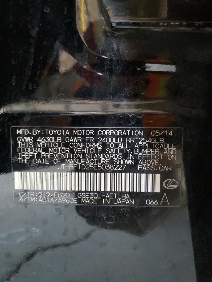 2014 Lexus Is 250 VIN: JTHBF1D25E5038227 Lot: 53534354