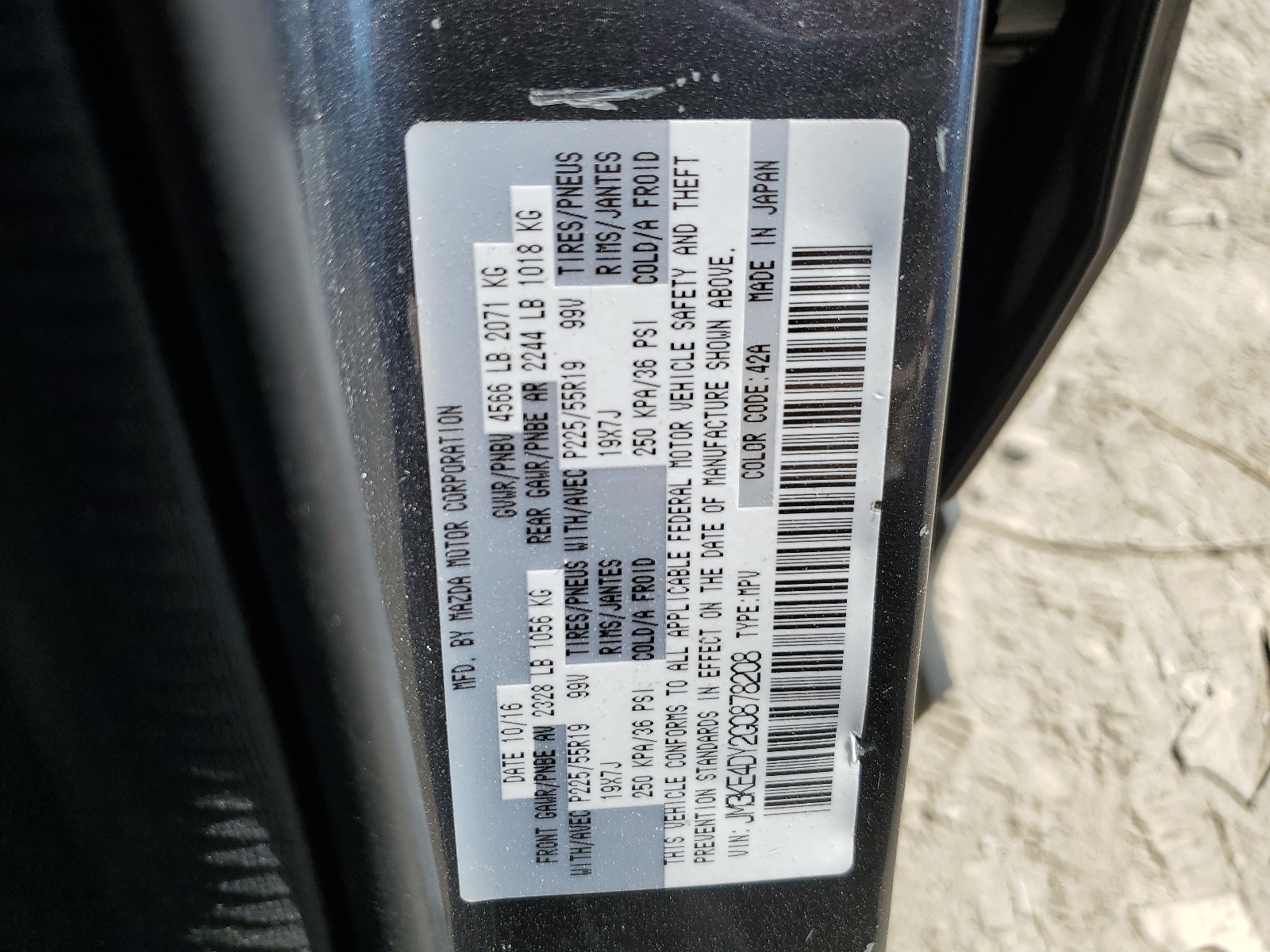 JM3KE4DY2G0878208 2016 Mazda Cx-5 Gt