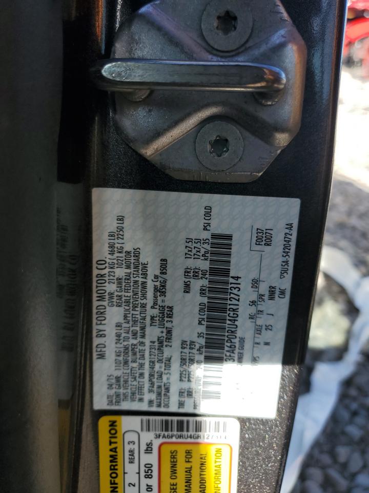 2016 Ford Fusion Titanium Hev VIN: 3FA6P0RU4GR127314 Lot: 56868494