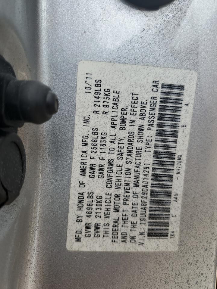 19UUA8F29CA014291 2012 Acura Tl