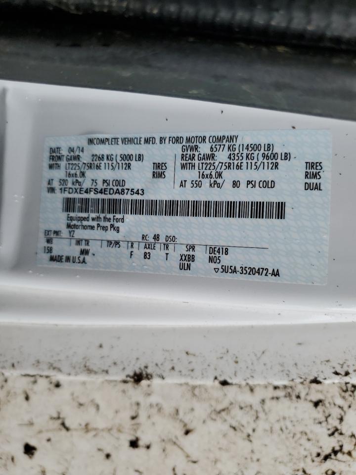 2014 Ford Econoline E450 Super Duty Cutaway Van VIN: 1FDXE4FS4EDA87543 Lot: 67194834
