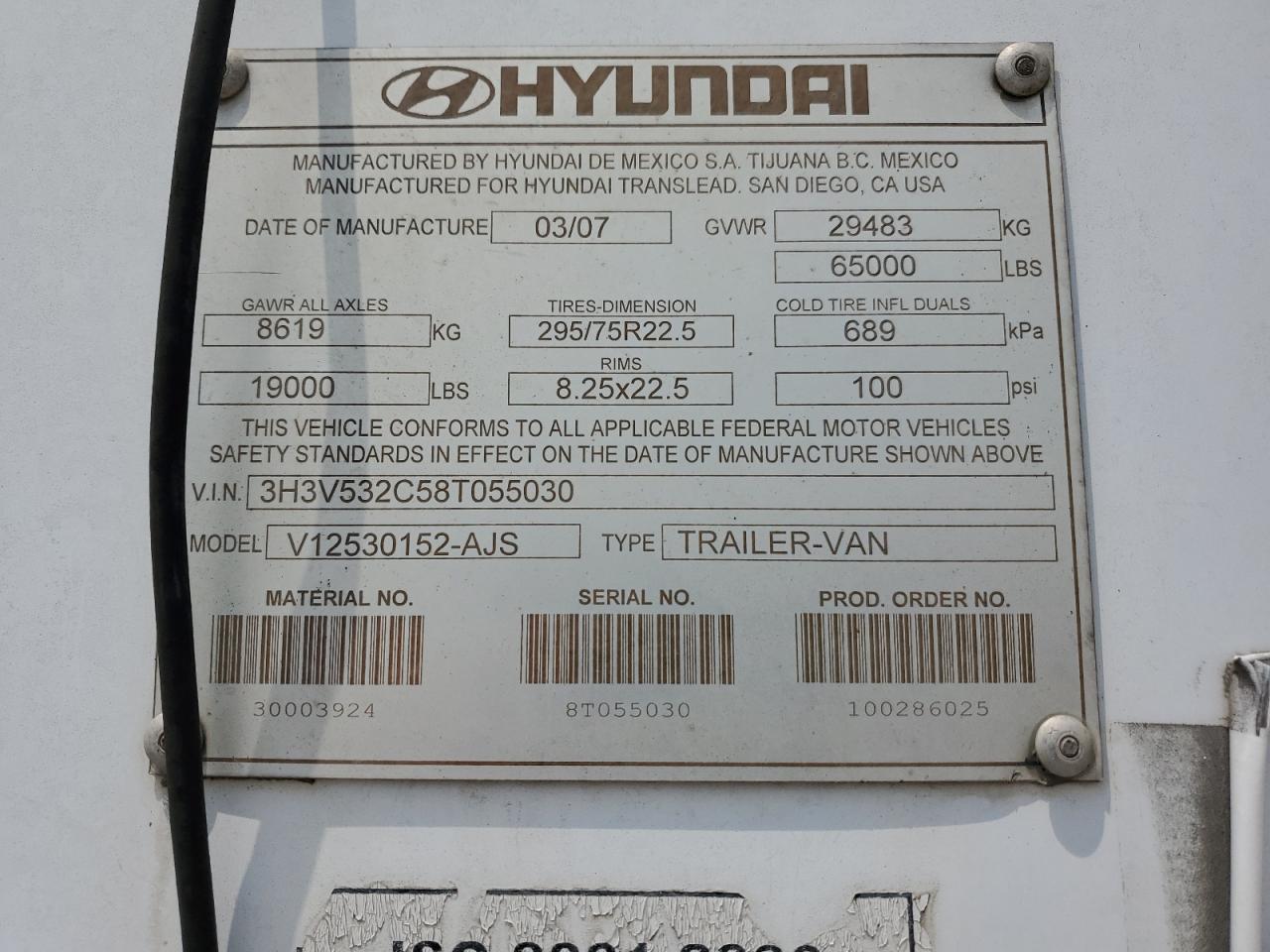 3H3V532C58T055030 2008 Hyundai Translead