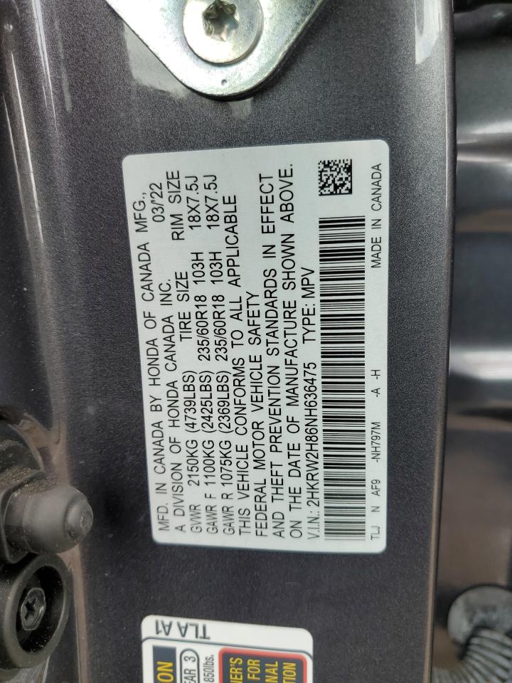 2HKRW2H86NH636475 2022 Honda Cr-V Exl