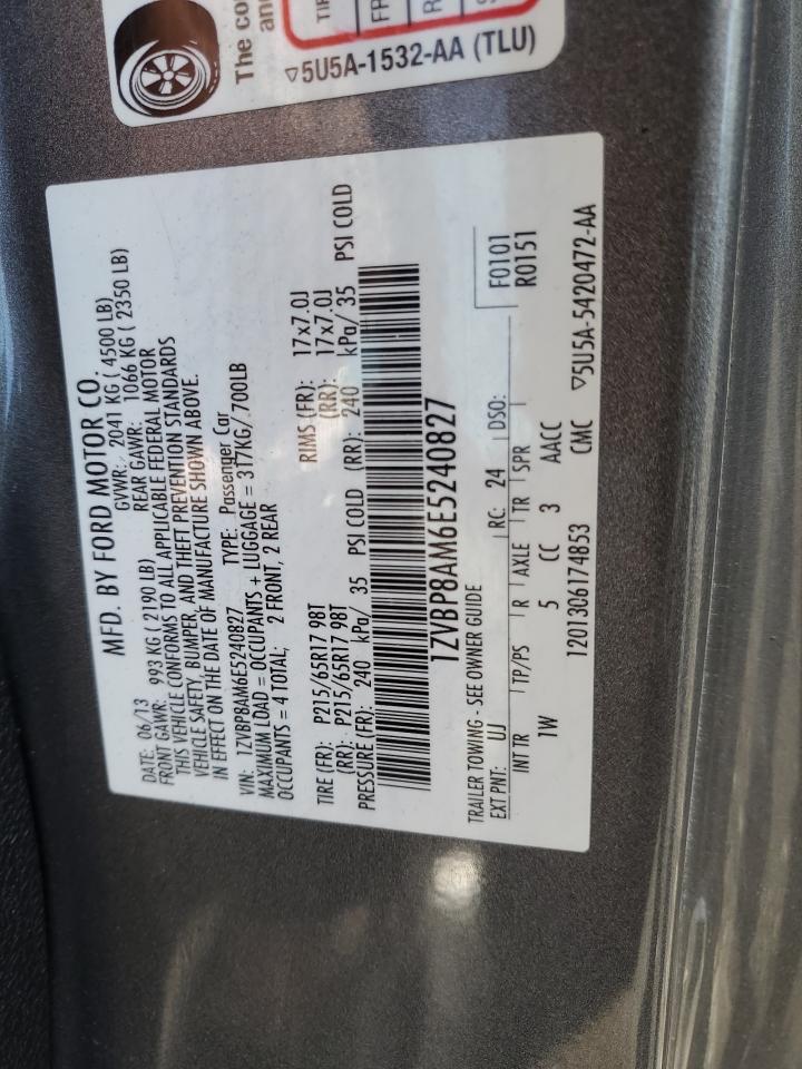 2014 Ford Mustang VIN: 1ZVBP8AM6E5240827 Lot: 55857924