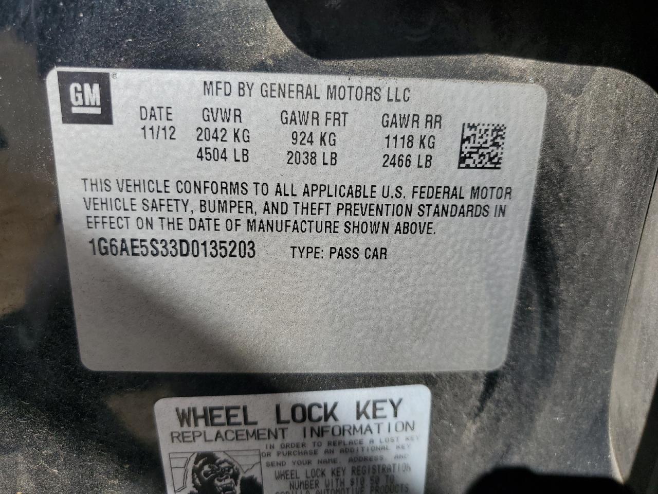 2013 Cadillac Ats Premium VIN: 1G6AE5S33D0135203 Lot: 53152234