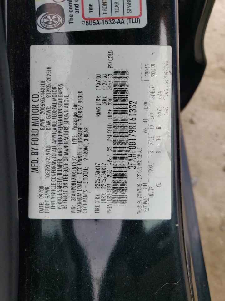 2009 Ford Fusion Sel VIN: 3FAHP08179R161332 Lot: 54422754