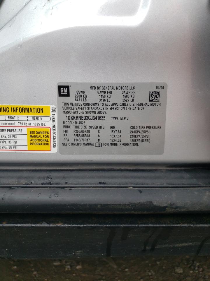 2016 GMC Acadia Sle VIN: 1GKKRNED3GJ341635 Lot: 55110954