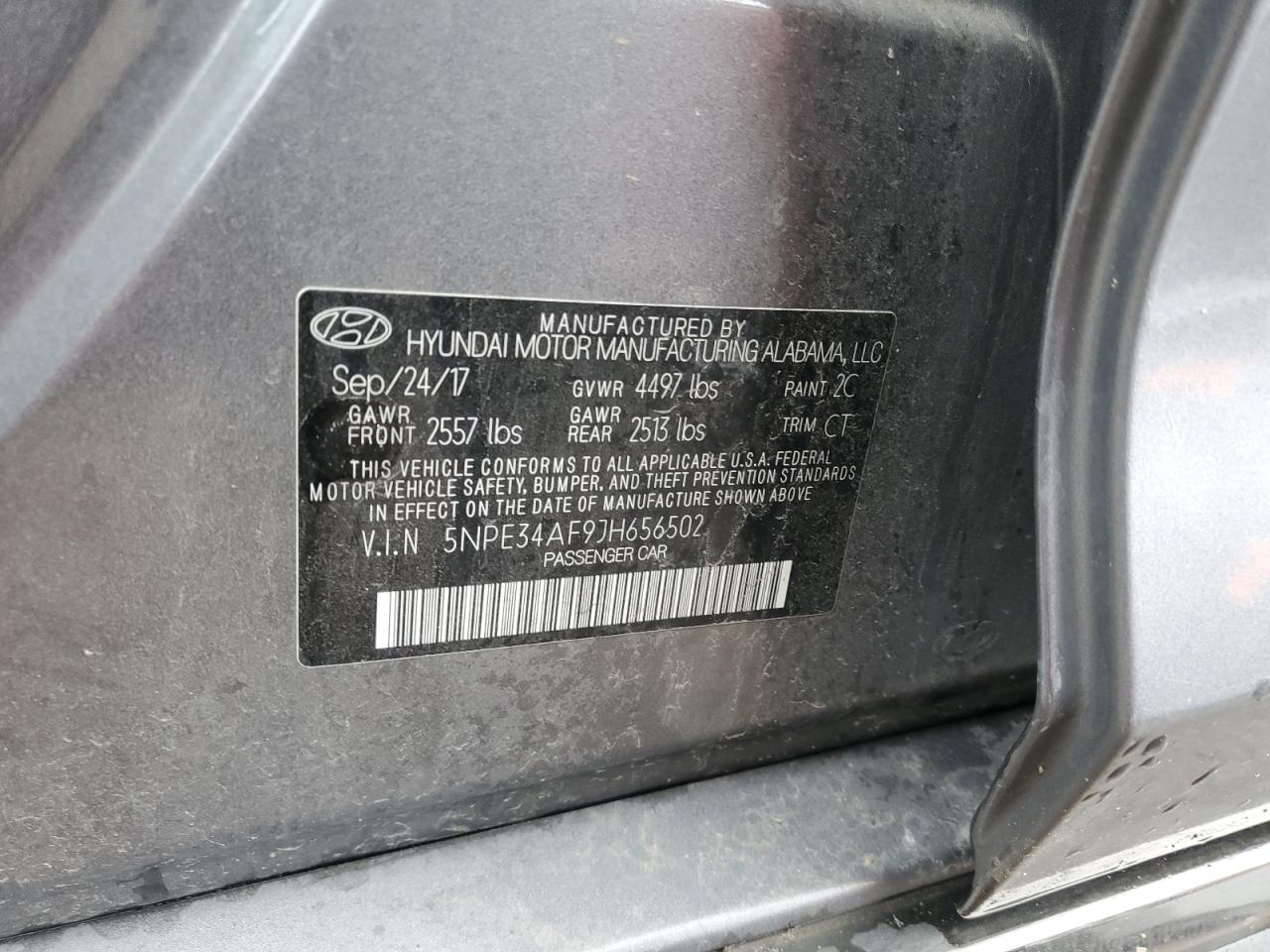 5NPE34AF9JH656502 2018 Hyundai Sonata Sport