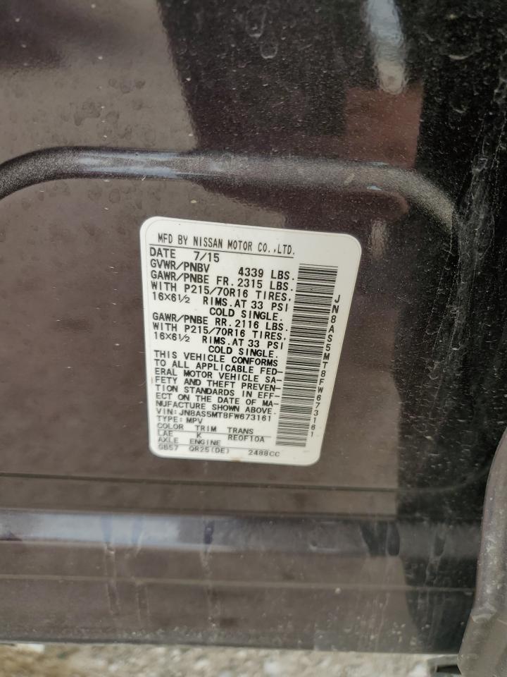 2015 Nissan Rogue Select S VIN: JN8AS5MT8FW673161 Lot: 57159164