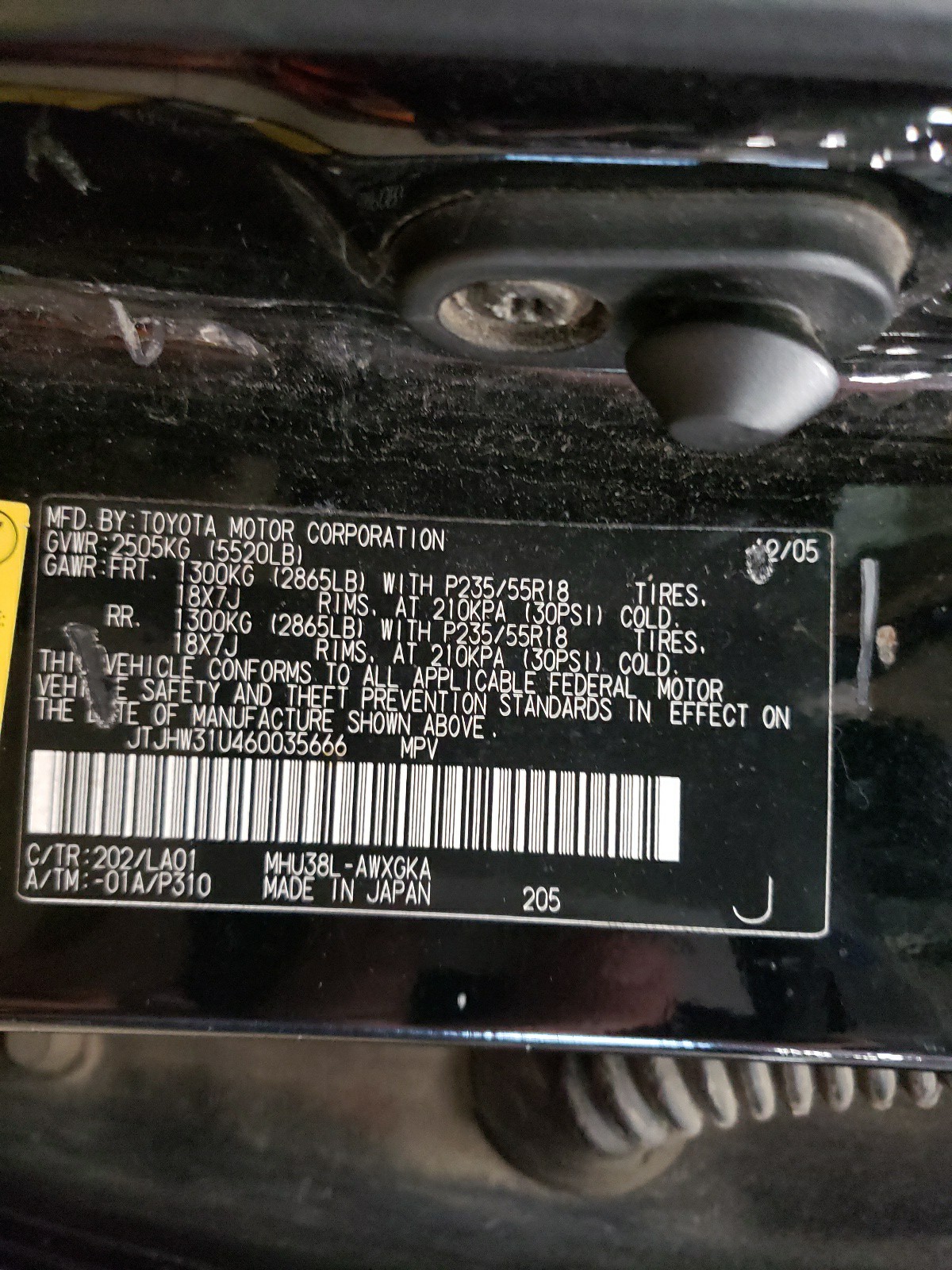 JTJHW31U460035666 2006 Lexus Rx 400