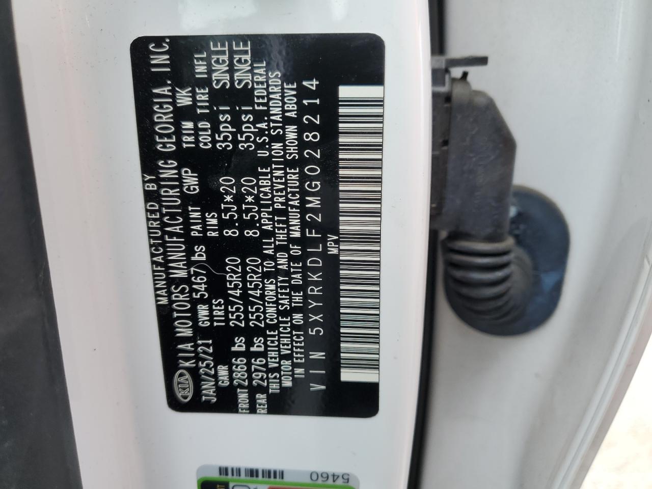 2021 Kia Sorento Sx VIN: 5XYRKDLF2MG028214 Lot: 54811494