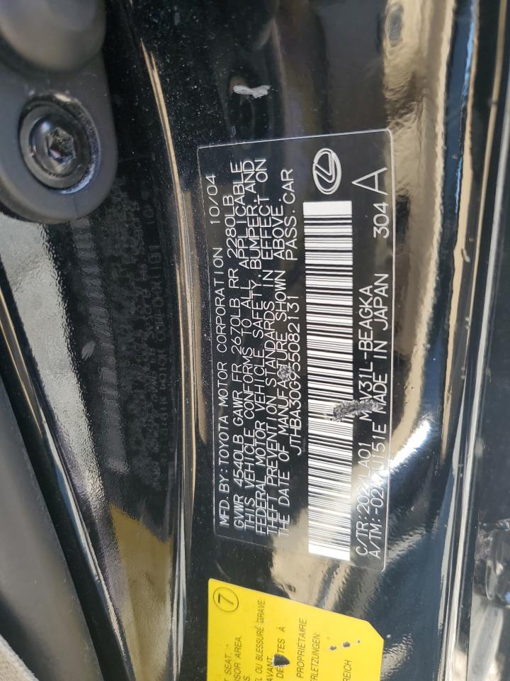 2005 Lexus Es 330 VIN: JTHBA30G955082131 Lot: 57069694