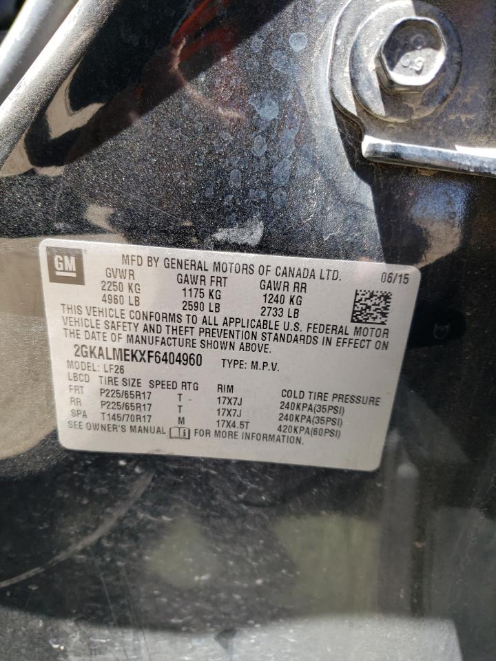 2015 GMC Terrain Sle VIN: 2GKALMEKXF6404960 Lot: 56265964