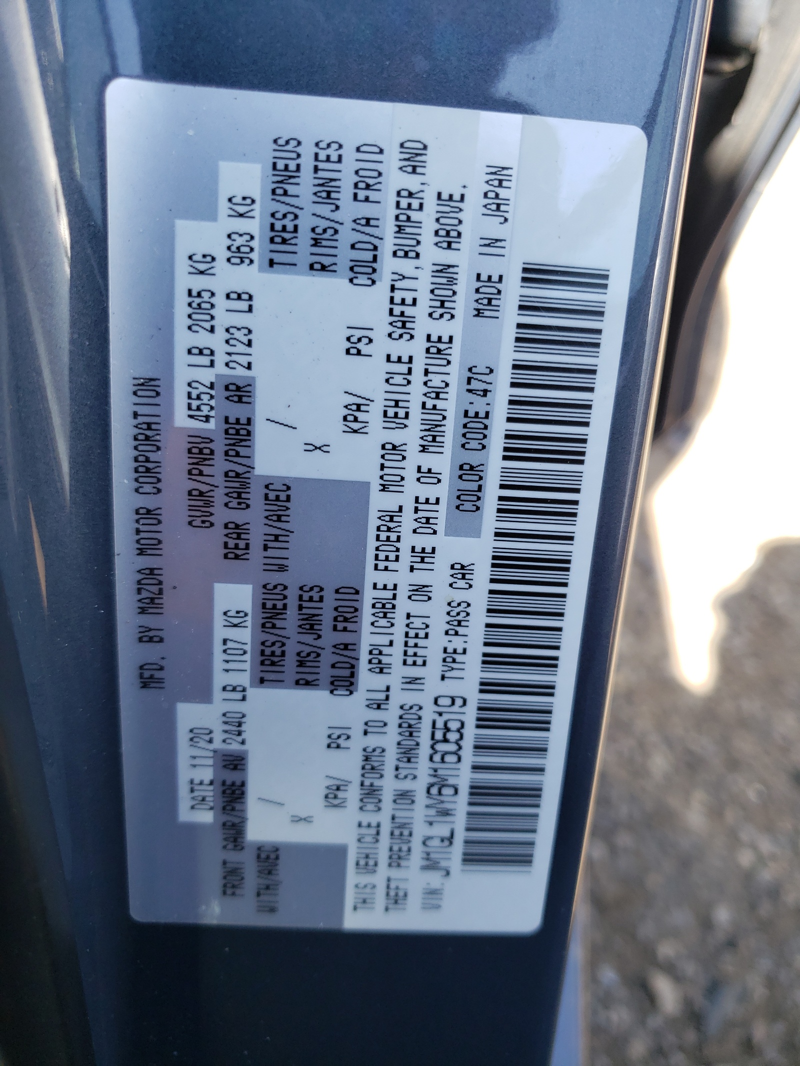 JM1GL1WY6M1605519 2021 Mazda 6 Grand Touring Reserve