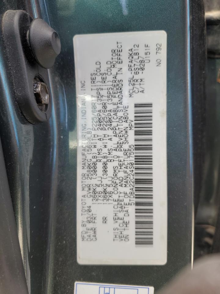 5TDBA22C24S017555 2004 Toyota Sienna Xle