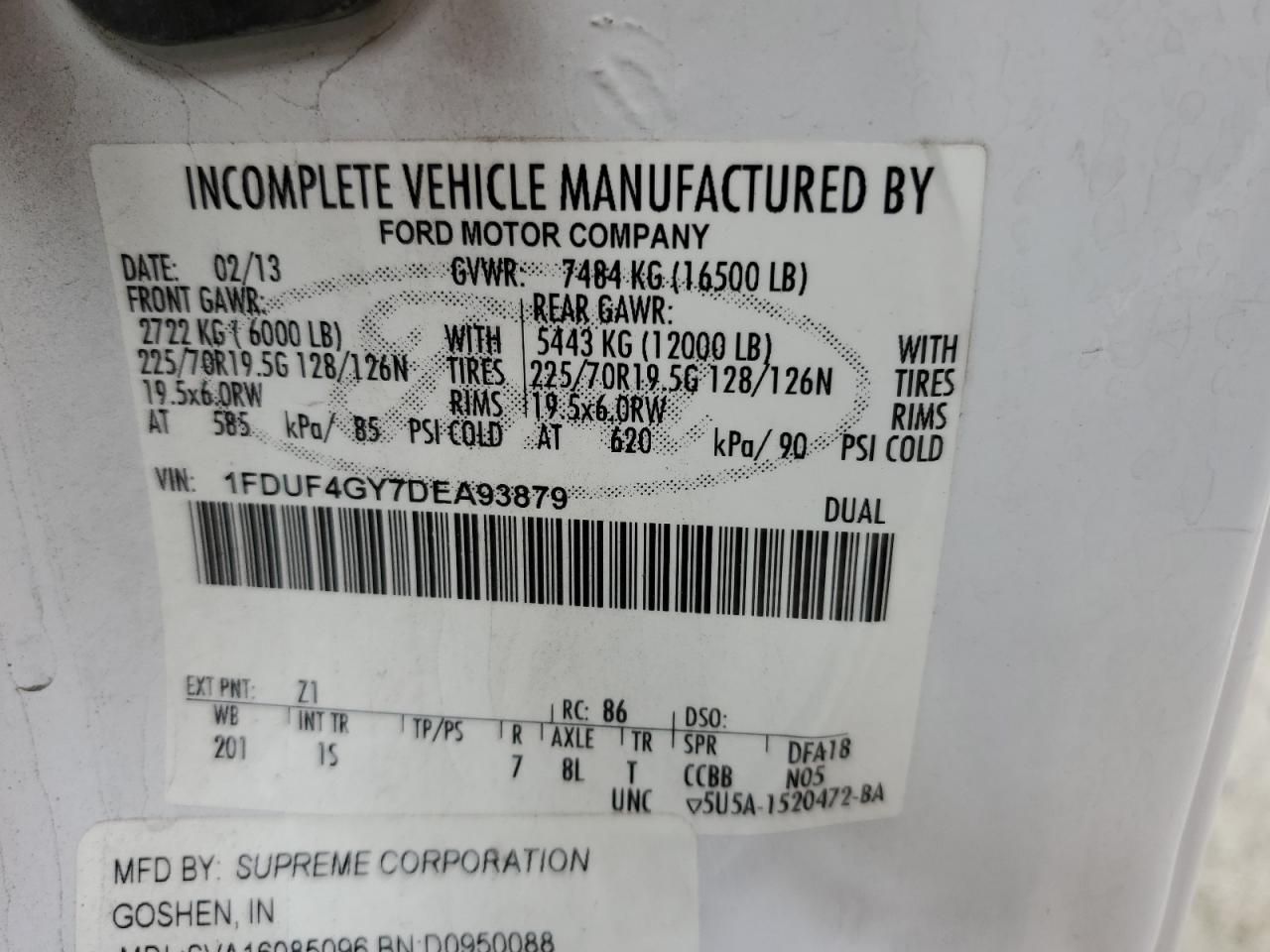 1FDUF4GY7DEA93879 2013 Ford F450 Super Duty