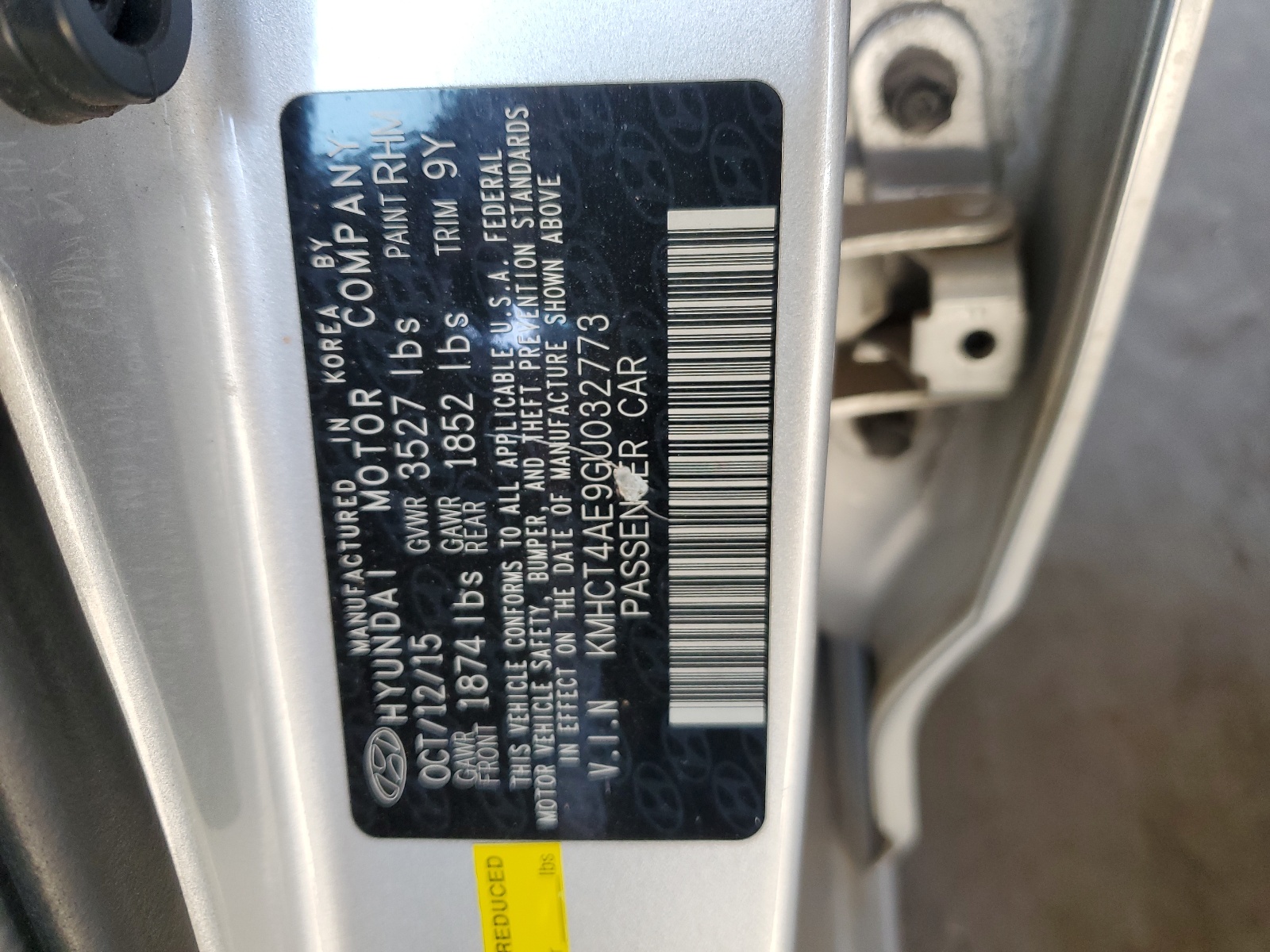 KMHCT4AE9GU032773 2016 Hyundai Accent Se