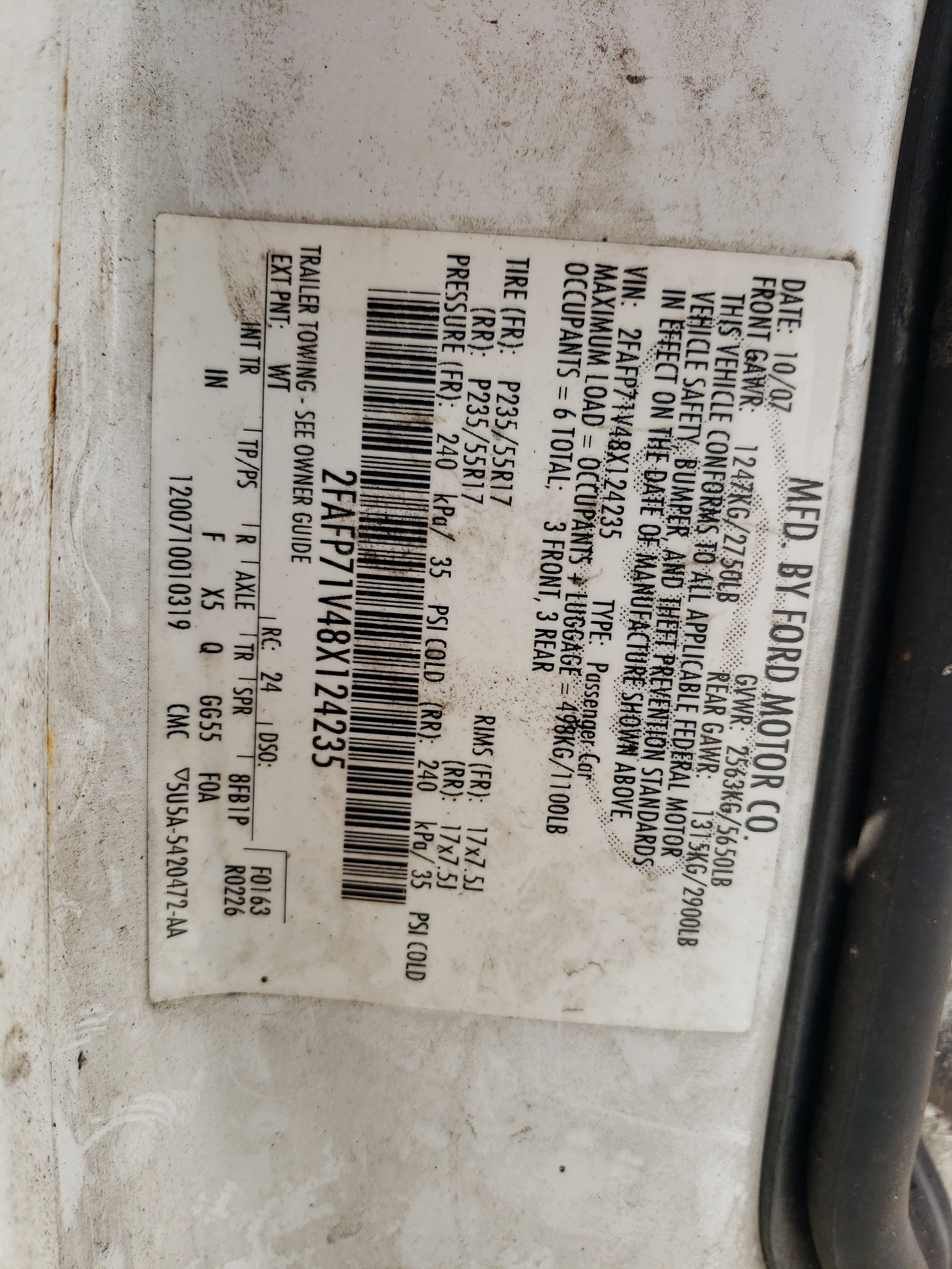 2FAFP71V48X124235 2008 Ford Crown Victoria Police Interceptor