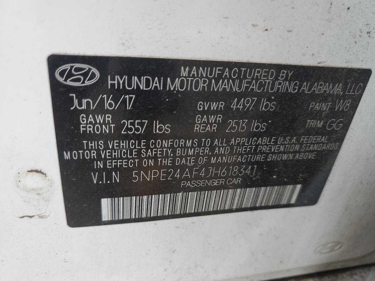 2018 Hyundai Sonata Se VIN: 5NPE24AF4JH618341 Lot: 55905604