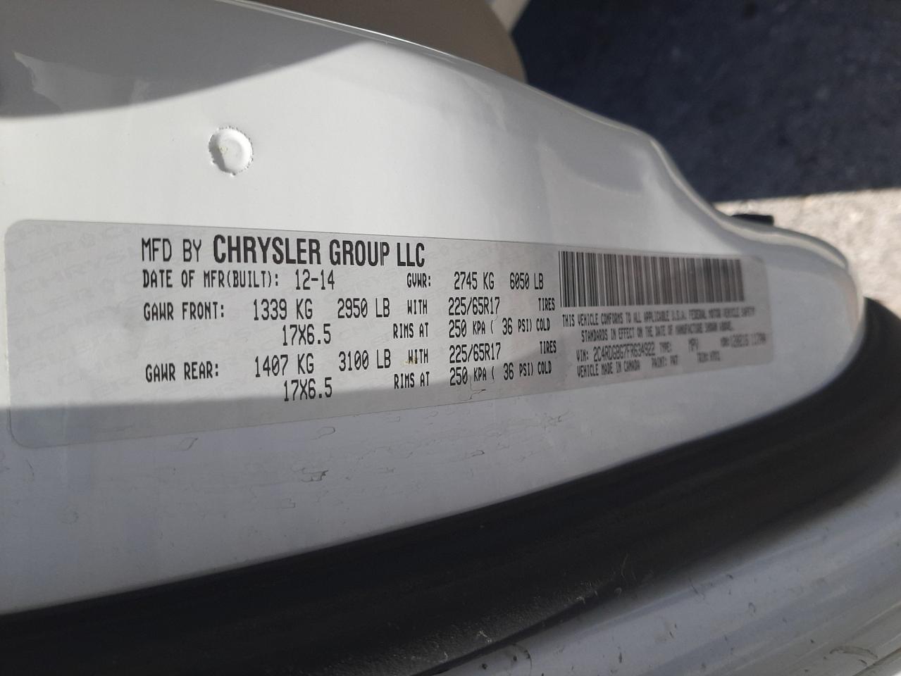 2015 Dodge Grand Caravan Se VIN: 2C4RDGBG7FR634922 Lot: 56452724