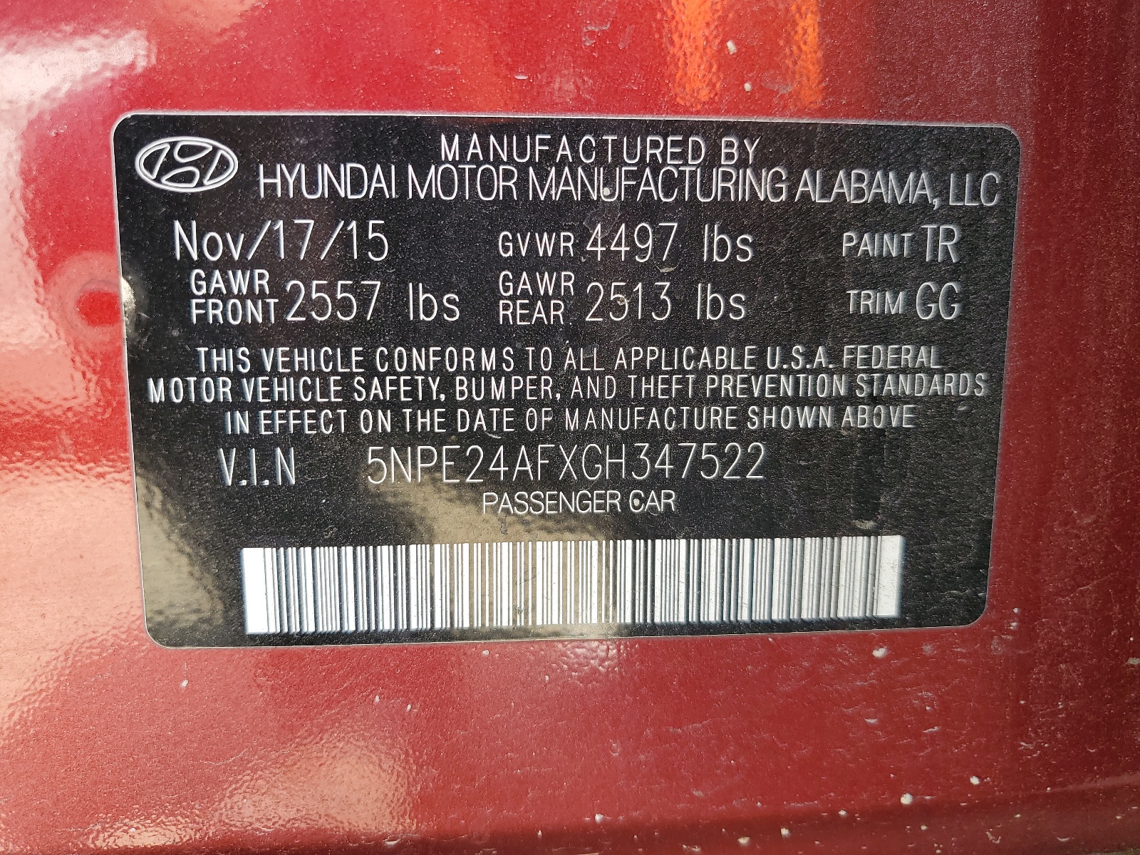 5NPE24AFXGH347522 2016 Hyundai Sonata Se