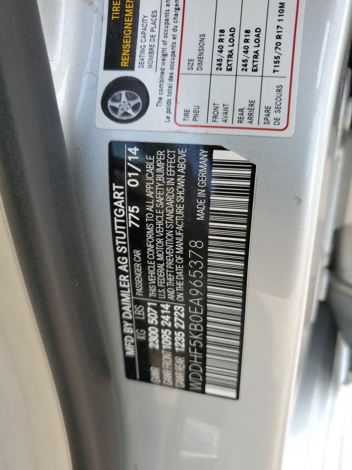 2014 Mercedes-Benz E 350 VIN: WDDHF5KB0EA965378 Lot: 56141334