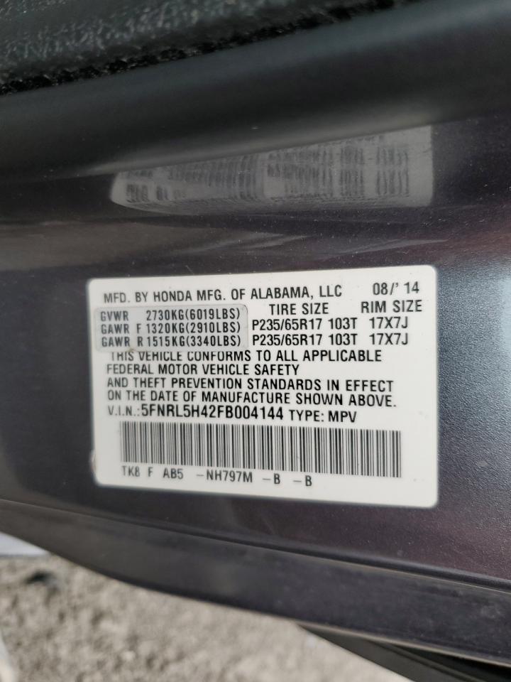 5FNRL5H42FB004144 2015 Honda Odyssey Ex