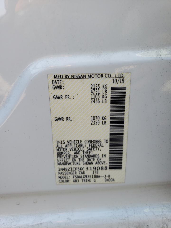 2019 Nissan Leaf S Plus VIN: 1N4BZ1CP5KC319088 Lot: 56100964