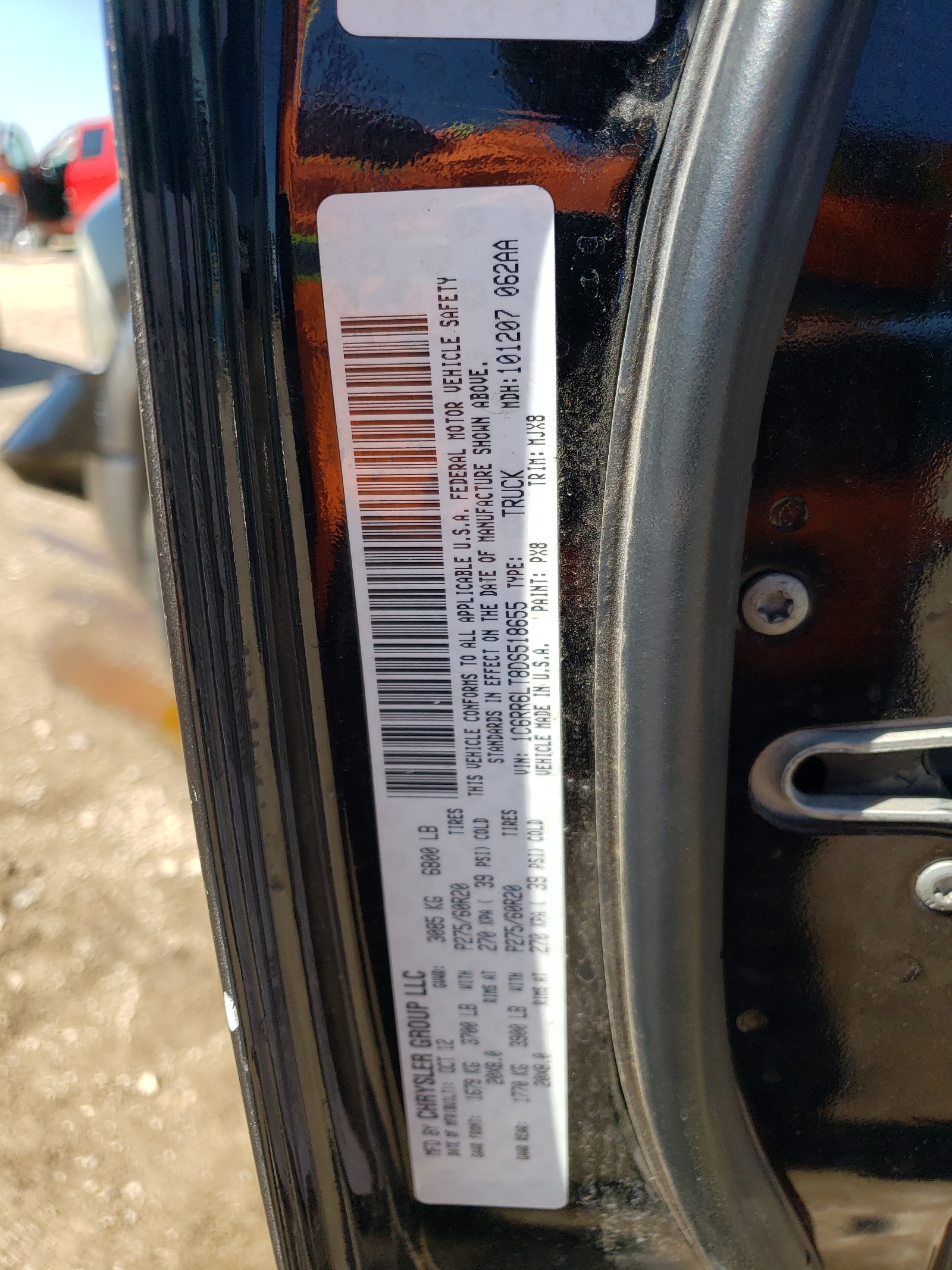 1C6RR6LT8DS518655 2013 Ram 1500 Slt