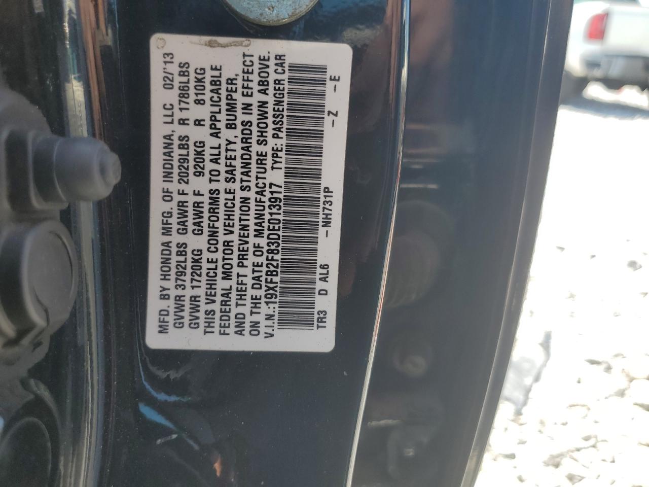 2013 Honda Civic Ex VIN: 19XFB2F83DE013917 Lot: 54492604