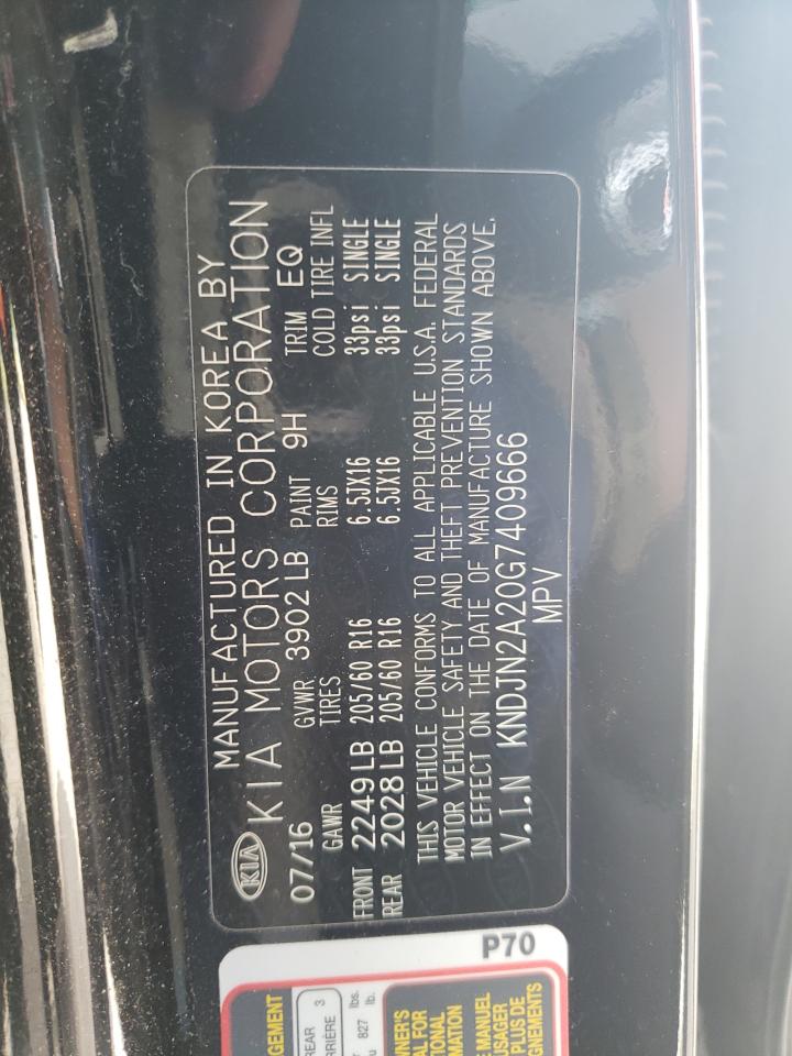 2016 Kia Soul VIN: KNDJN2A20G7409666 Lot: 55677604