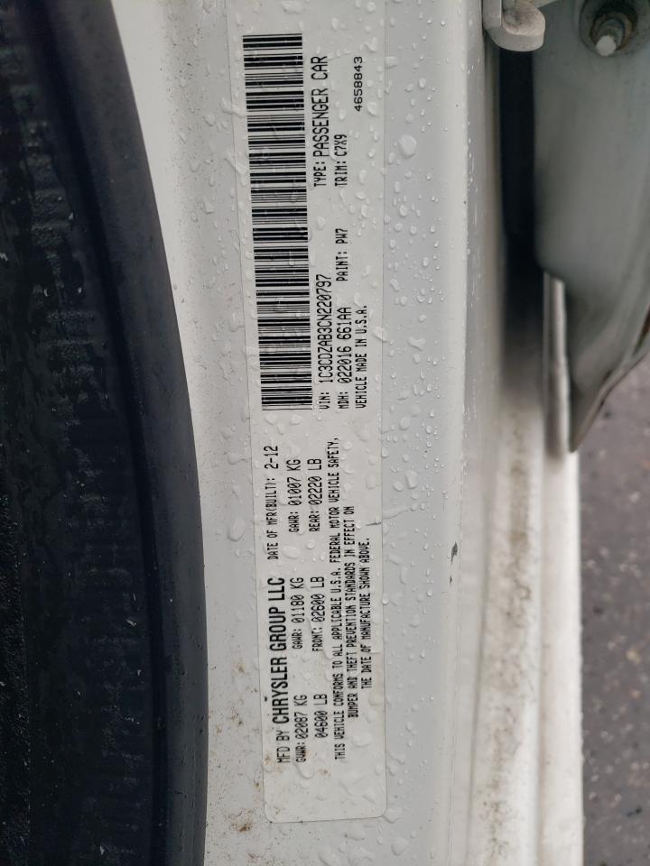 2012 Dodge Avenger Se VIN: 1C3CDZAB3CN220797 Lot: 56482244