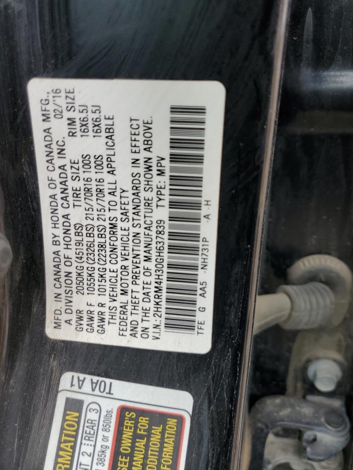 2016 Honda Cr-V Lx VIN: 2HKRM4H30GH637839 Lot: 55075564