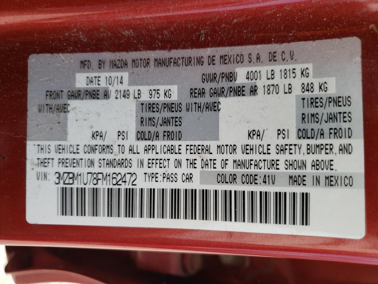 2015 Mazda 3 Sport VIN: 3MZBM1U78FM162472 Lot: 54554334