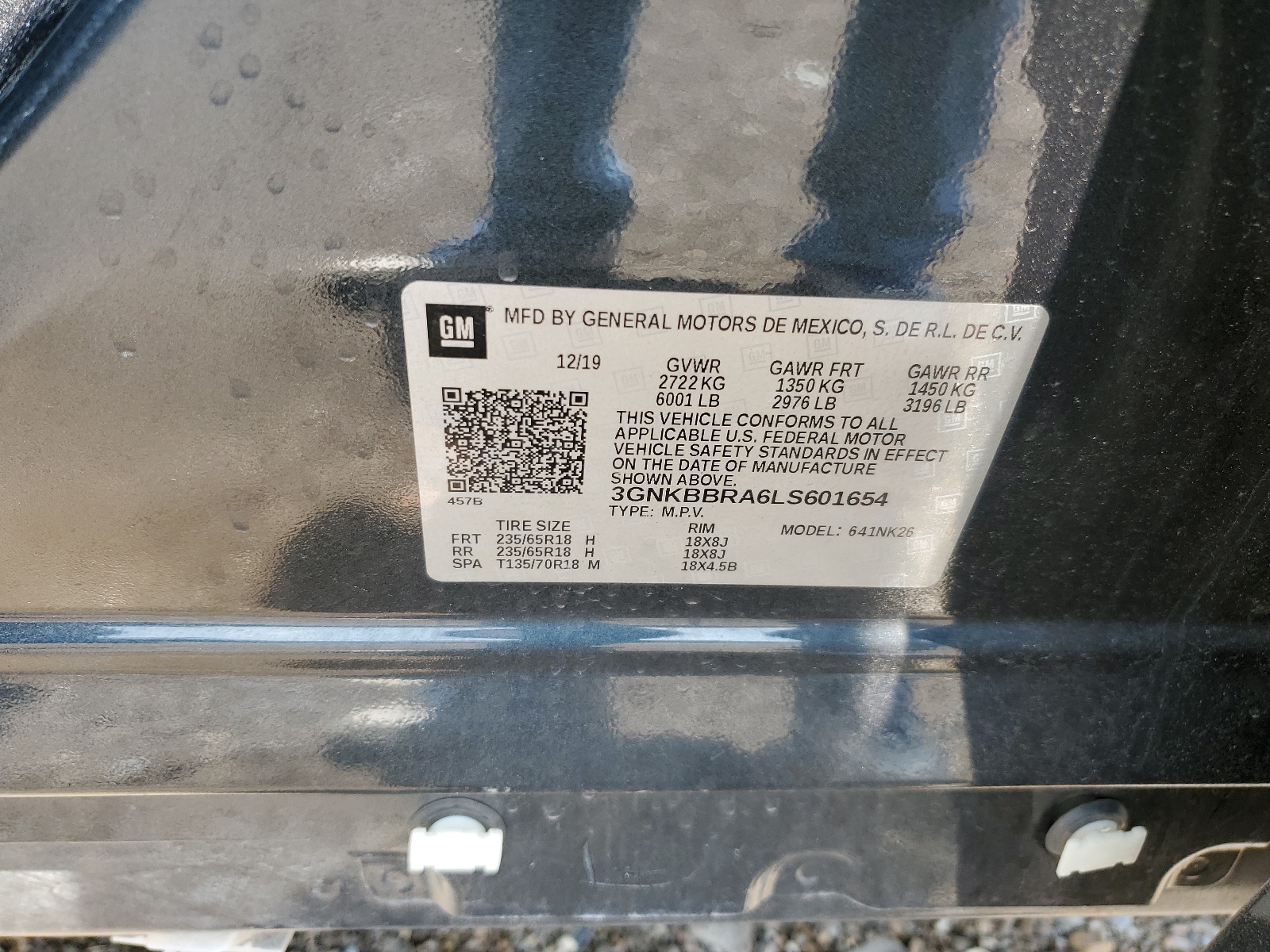 3GNKBBRA6LS601654 2020 Chevrolet Blazer 1Lt