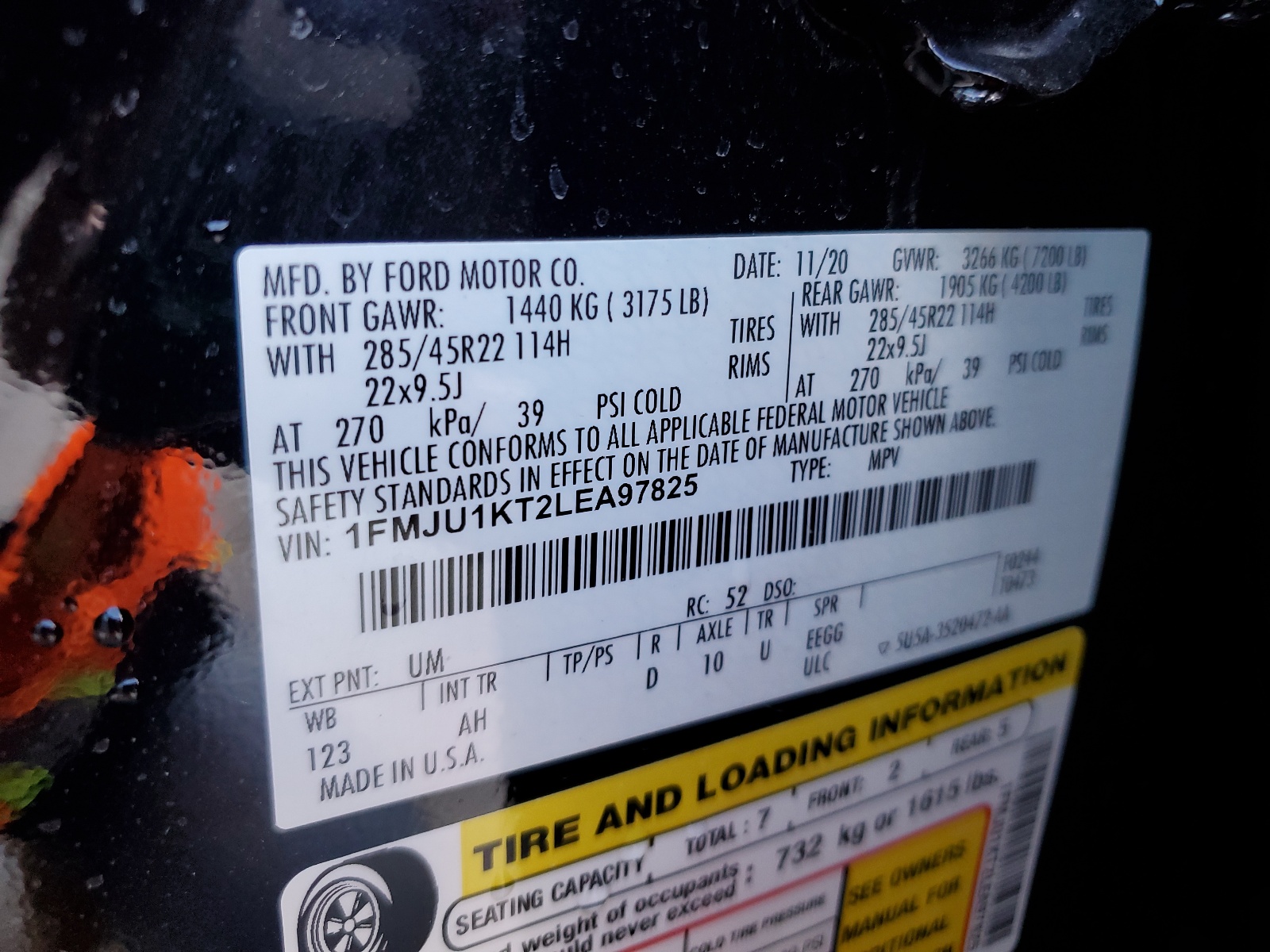 1FMJU1KT2LEA97825 2020 Ford Expedition Limited