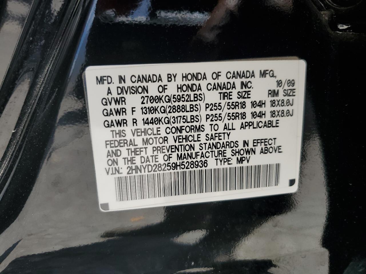 2HNYD28259H528936 2009 Acura Mdx