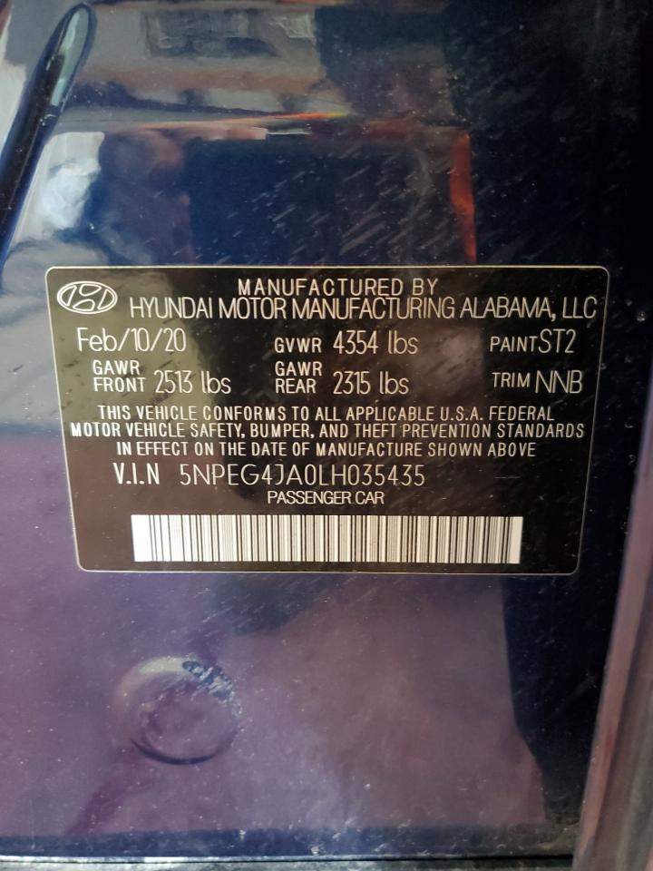 2020 Hyundai Sonata Se VIN: 5NPEG4JA0LH035435 Lot: 51173584