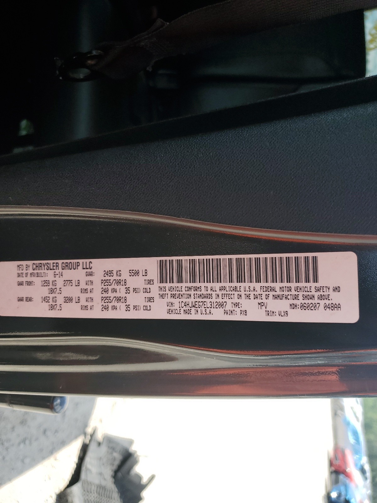 1C4HJWEG7EL312007 2014 Jeep Wrangler Unlimited Sahara