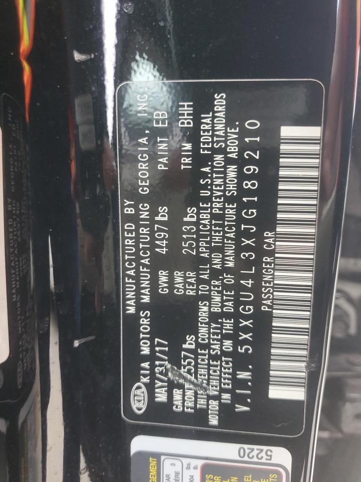 2018 Kia Optima Ex VIN: 5XXGU4L3XJG189210 Lot: 55862664