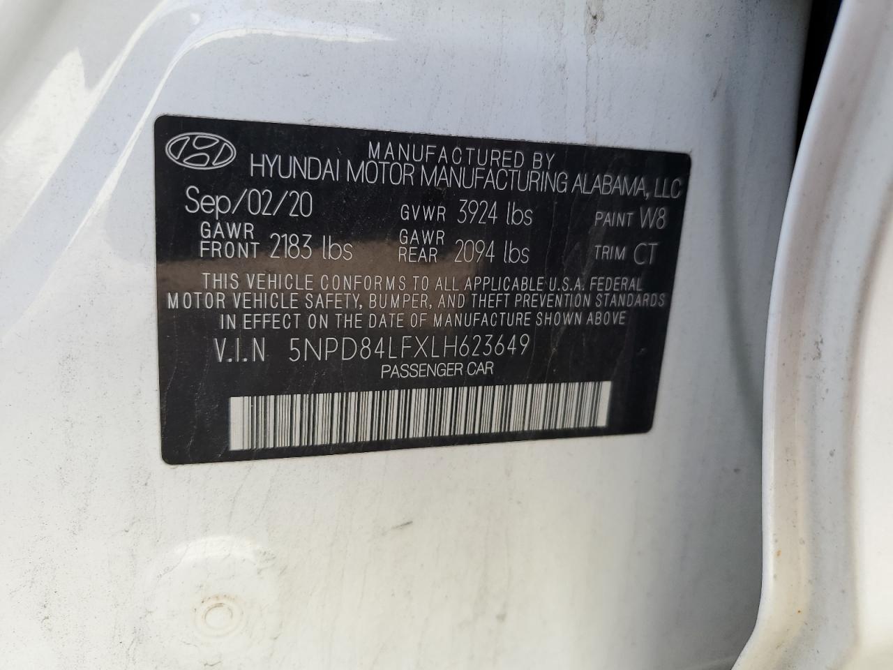 5NPD84LFXLH623649 2020 Hyundai Elantra Sel