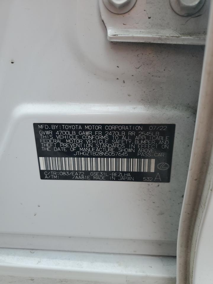 2022 Lexus Is 350 F Sport VIN: JTHGZ1B28N5057645 Lot: 68138944